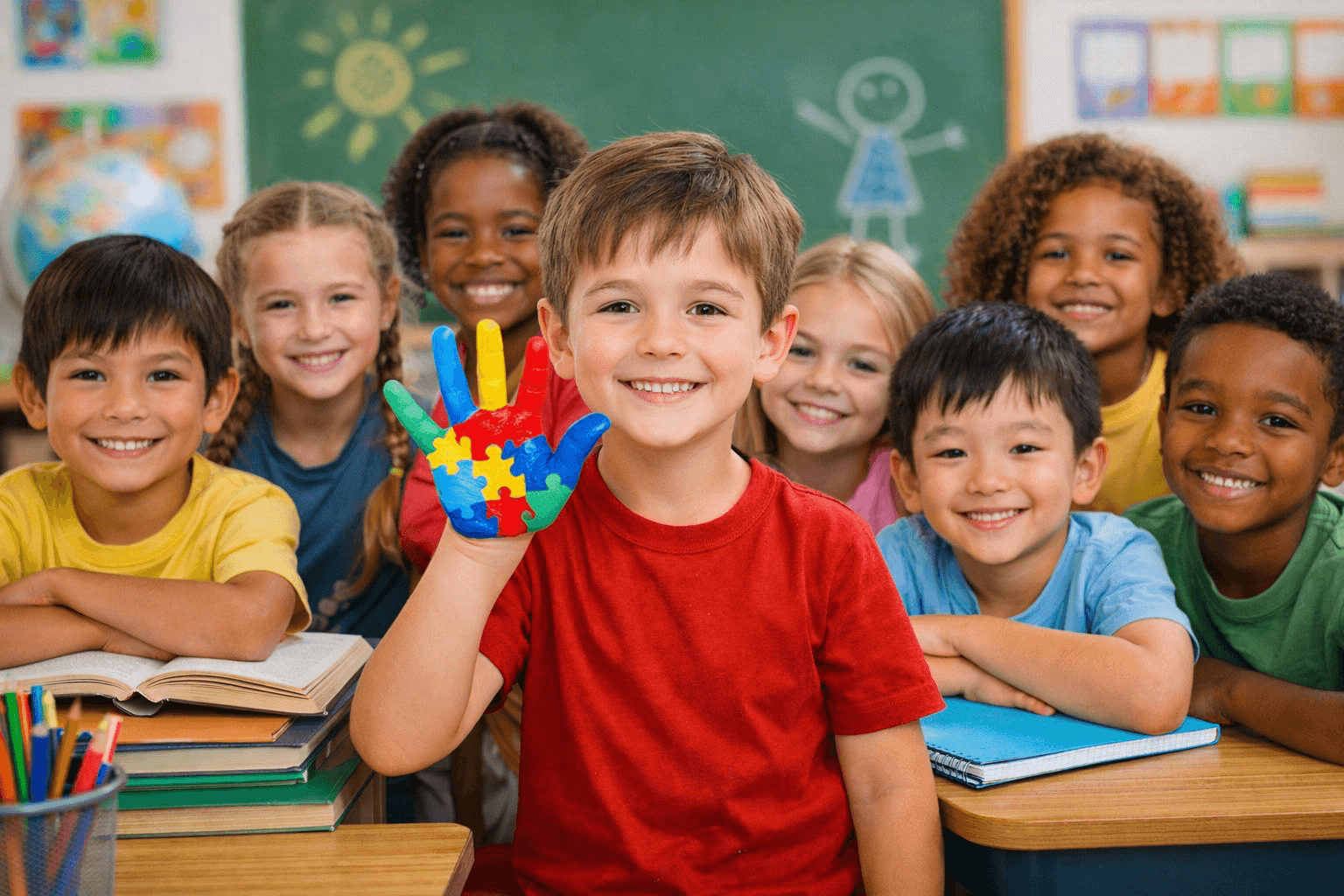 Criança em ambiente educacional